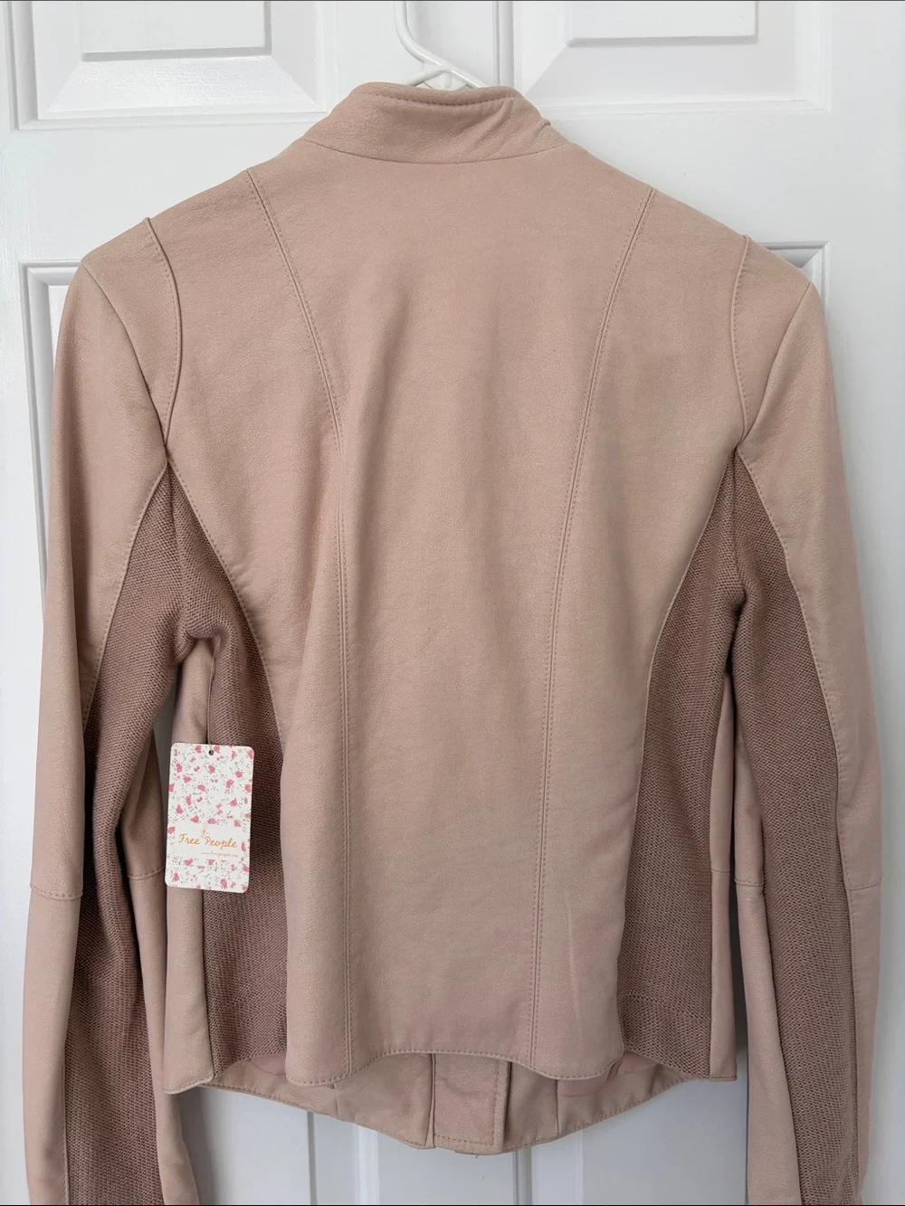 Free People Pale Blush Moto Jacket